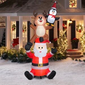 9.5ft Santa & Friends Stack Christmas Airblown Inflatable